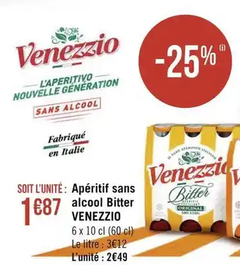 Géant Casino Venezzio apéritif sans alcool bitter offre