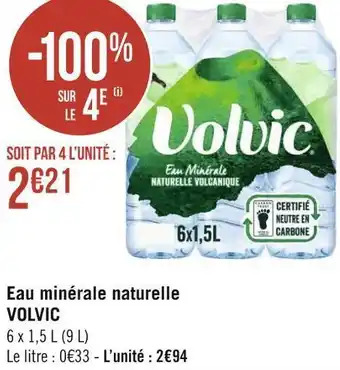 Géant Casino Volvic eau minérale naturelle offre