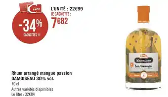 Géant Casino Damoiseau rhum arrangé mangue passion 30% vol. offre