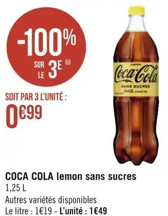 Géant Casino Coca cola coca cola lemon sans sucres offre