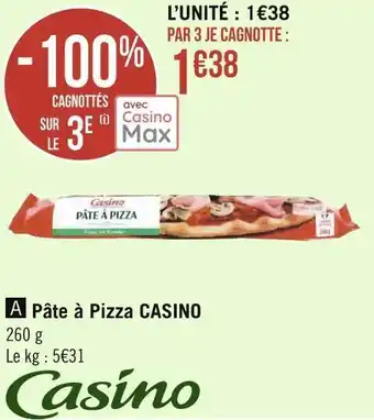 Géant Casino Casino pâte à pizza offre