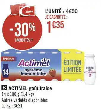 Géant Casino Actimel actimel goût fraise offre