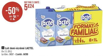 Géant Casino Lactel lait demi-écrémé offre