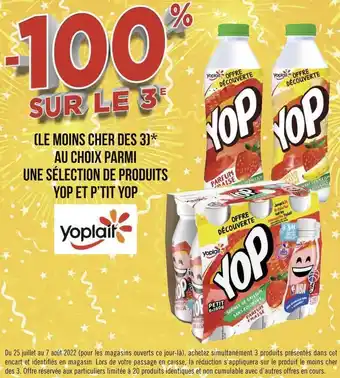 Géant Casino Yoplait bon plan sur une sélection de produits yop et p’tit yop offre
