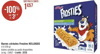 Géant Casino Kellogg's barres céréales frosties offre