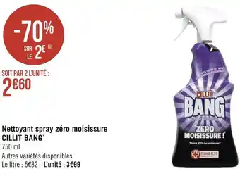 Géant Casino Cillit bang nettoyant spray zéro moisissure* offre