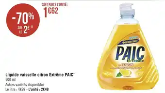 Géant Casino Paic liquide vaisselle citron extrême * offre