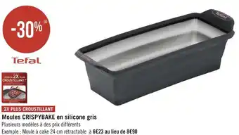 Géant Casino Tefal bon plan sur les moules crispybake en silicone gris de la marque tefal offre
