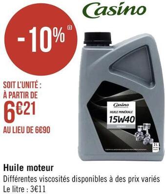 Géant Casino Casino huile moteur offre