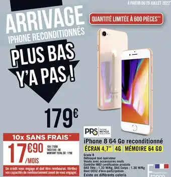 Géant Casino Apple iphone 8 64 go reconditionné offre