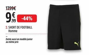 Intersport Short de football homme offre