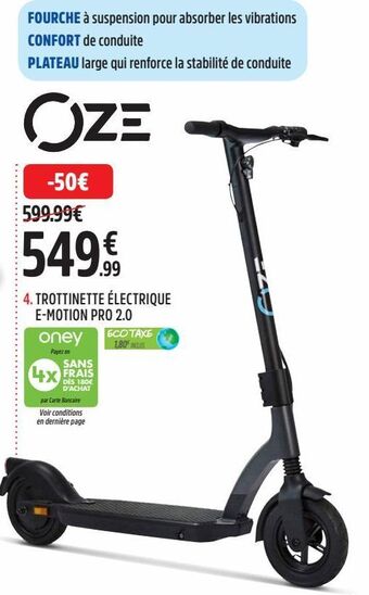 Intersport Trottinette électrique e-motion pro 2.0 offre