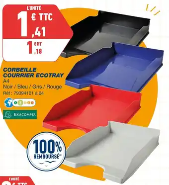 Bureau Vallée Exacompta corbeille courrier ecotray offre