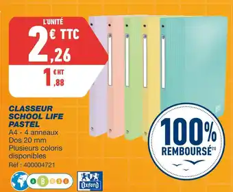 Bureau Vallée Oxford classeur school life pastel offre
