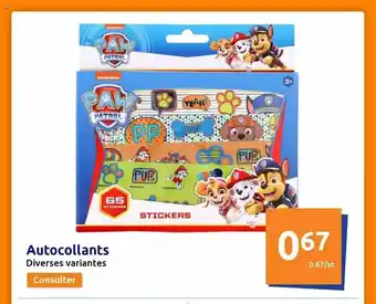 Action Autocollants paw patrol offre