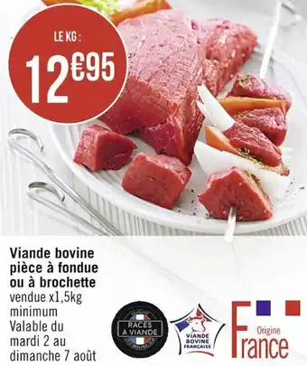 Casino Supermarchés Viande bovine pièce à fondue ou à brochette offre