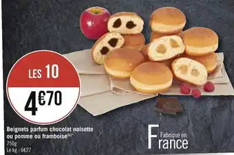 Géant Casino Beignets parfum chocolat noisette ou pomme ou framboise offre