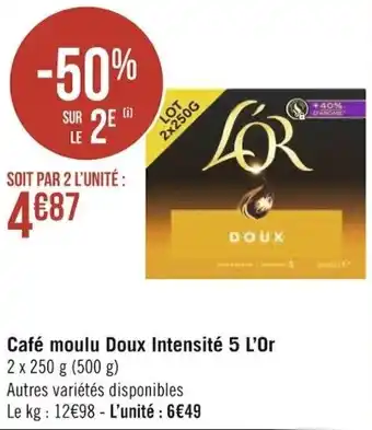 Géant Casino Café moulu doux intensité 5 l'or offre