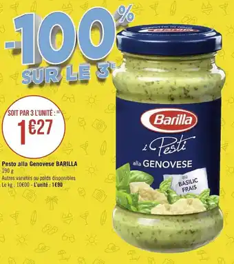 Géant Casino BARILLA pesto alla genovese offre