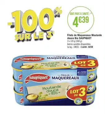 SAUPIQUET filets de maquereaux moutarde douce bio