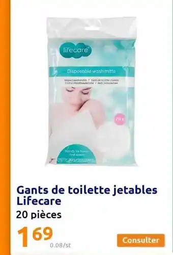 Action Gants de toilette jetables lifecare offre