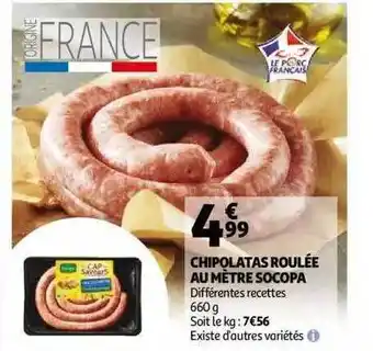 Auchan Chipolatas roulée au mètre socopa offre