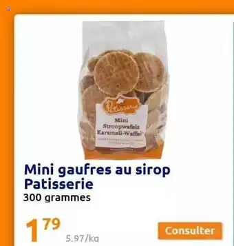 Action Mini gaufres au sirop patisserie offre