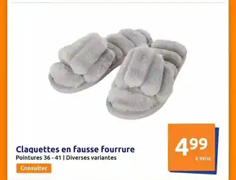 Action Claquettes en fausse fourrure offre