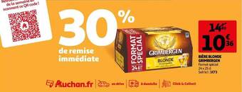 Auchan Bière blonde grimbergen offre