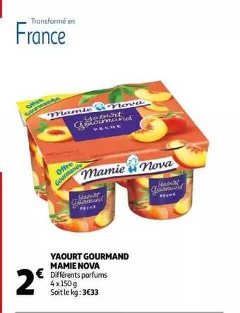 Auchan Yaourt gourmand mamie nova offre
