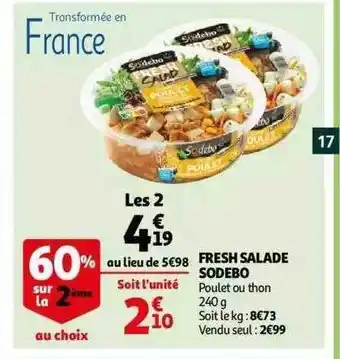 Auchan Fresh salade sodebo offre