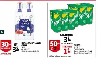 Auchan Limonade artisanale lorina offre