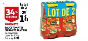 Auchan Sauce tomates cuisinées panzani offre