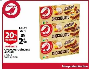 Chocogusto génoise auchan
