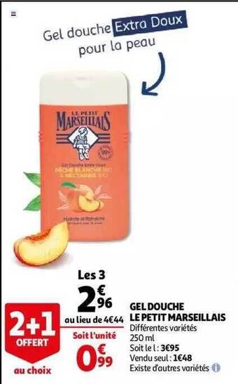 Auchan Gel douche le petit marseillais offre