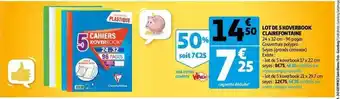Auchan Lot de 5 koverbook clairefontaine offre