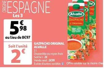 Auchan Gazpacho original alvallé offre