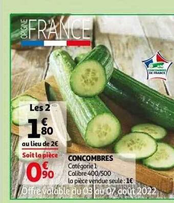 Auchan Concombres offre