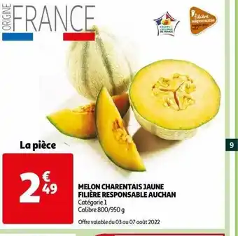 Auchan Melon charentais jaune filière responsable auchan offre