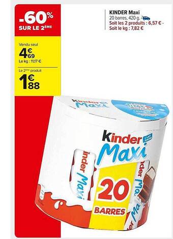 Carrefour Market Kinder maxi offre