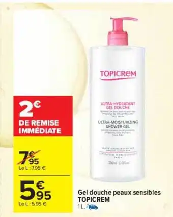 Carrefour maPara parapharmacie Gel douche peaux sensibles topicrem offre