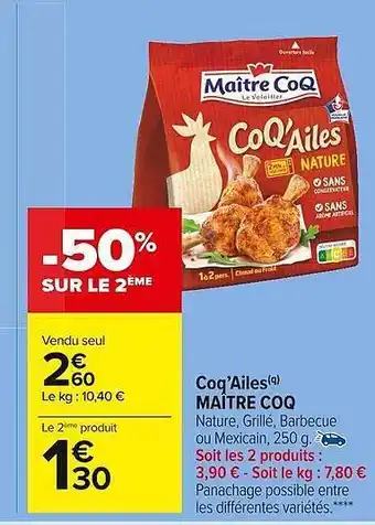 Carrefour Market Coq'ailes maître coq offre