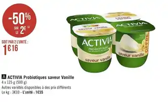 Géant Casino ACTIVIA probiotiques saveur vanille offre