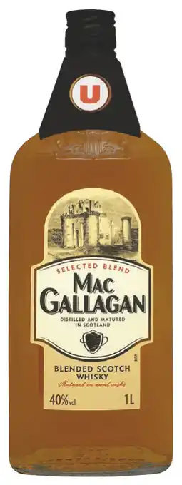 U Express BLENDED SCOTCH WHISKY MAC GALLAGAN 40° offre