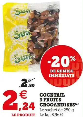 U Express COCKTAIL 3 FRUITS CROQANDISES offre