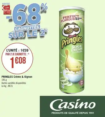 Géant Casino PRINGLES crème & oignon offre