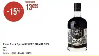 Géant Casino RIVIERE DU MAT 35% vol. rhum black spiced offre