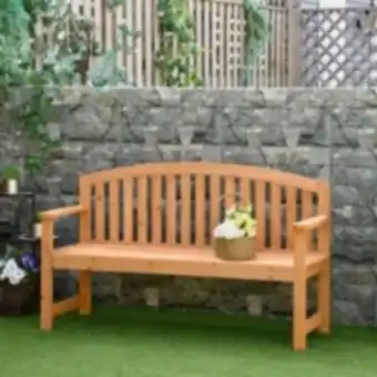 E.Leclerc Brico Banc de jardin 3 places dim. 140l x 50l x 85h cm - assise, dossier arrondi à lattes - charge max. 320 kg - bois sapin pré-hui offre