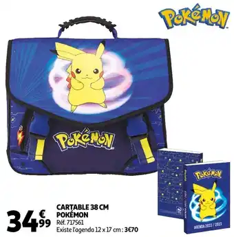 Promo Pokemon cartable 38 cm chez Auchan