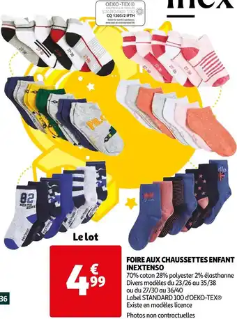 Auchan In extenso foire aux chaussettes enfant offre